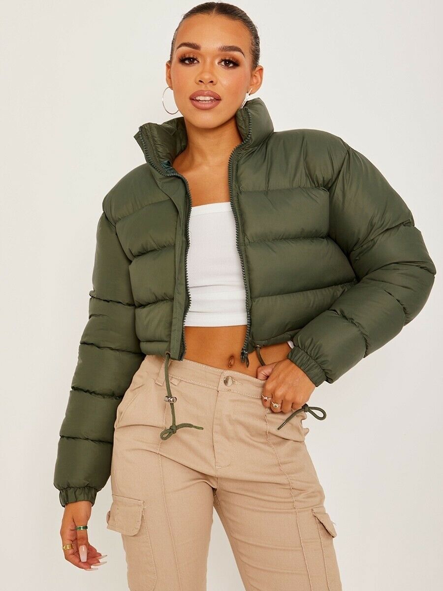 Damen stylische, kurz geschnittene Steppjacke EB