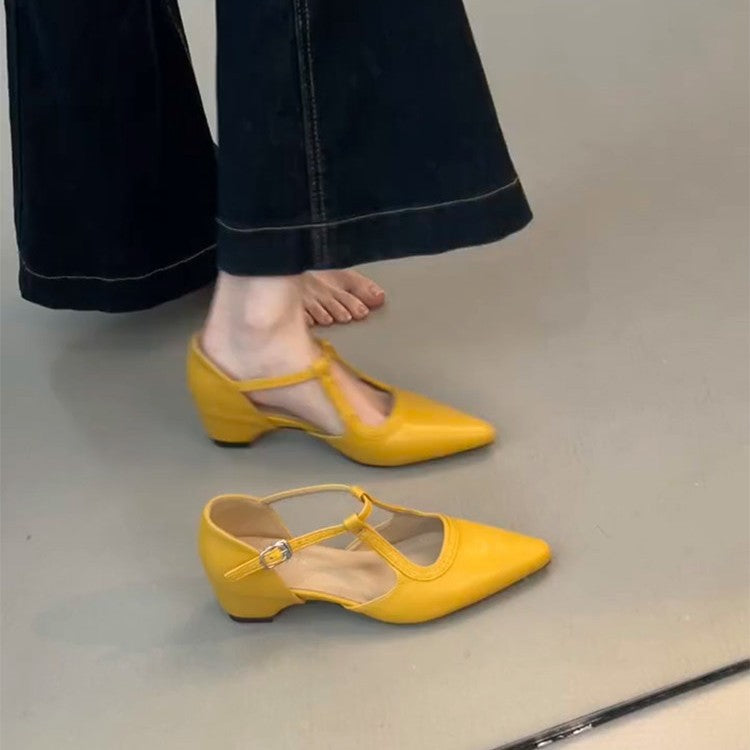 Damen elegante Slingback-Pumps aus hochwertigem Leder mit modischem Design EB