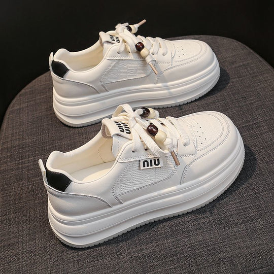 Damen Modische Sneakers mit elastischen Schnürsenkeln und dämpfender Sohle EB