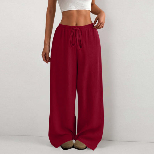 Damen Weite Sommerhose aus leichtem Stoff mit Gummizug EB