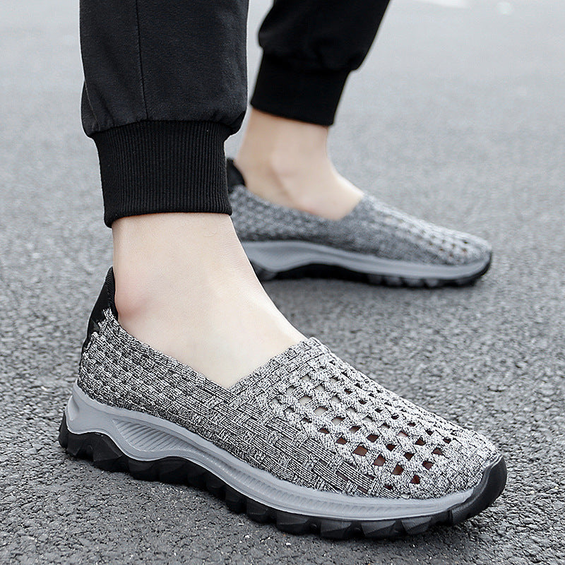 Unisex nan geflochtene elastische Slipper mit leichter dämpfender Sohle EB