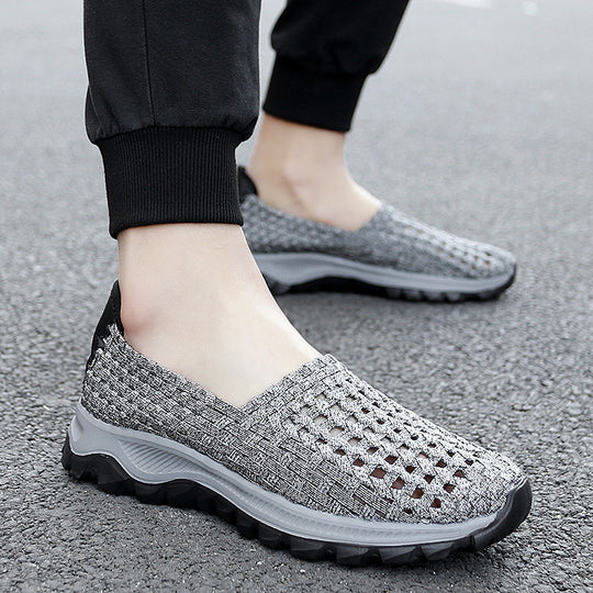 Unisex nan geflochtene elastische Slipper mit leichter dämpfender Sohle EB