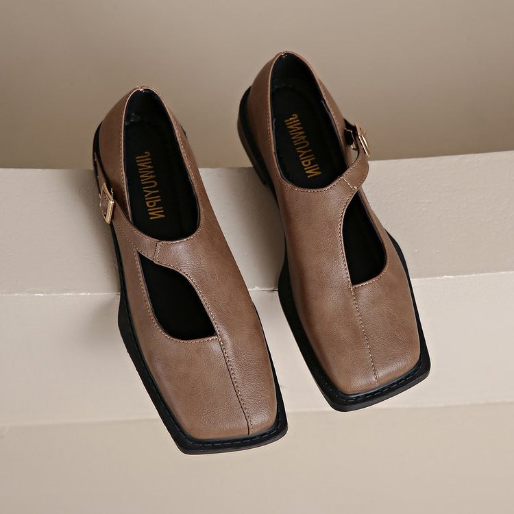Damen Ballerinas mit modischem Riemenverschluss EB