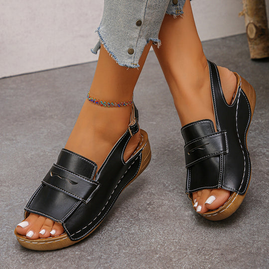 Damen Komfortable offene Sandalen mit verstellbarem Riemen EB