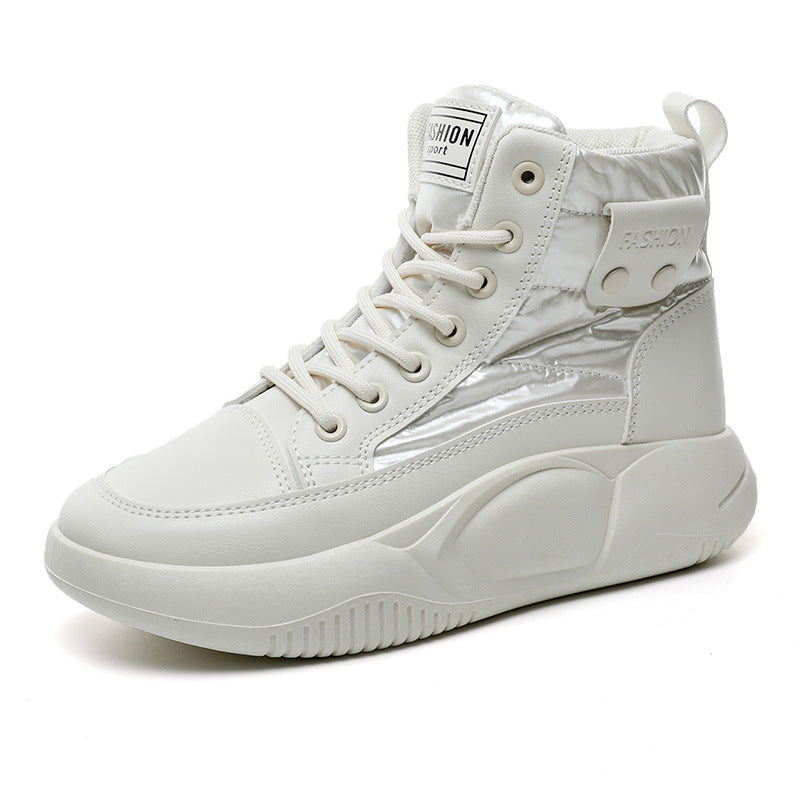 Damen Modische High-Top Sneakers mit sportlichem Design und rutschfester Sohle EB