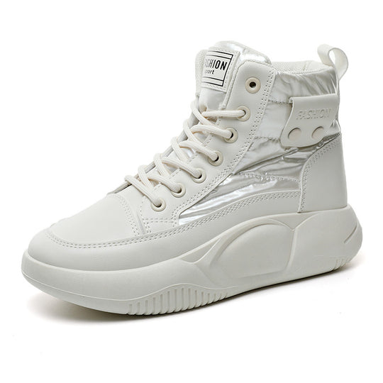 Damen Modische High-Top Sneakers mit sportlichem Design und rutschfester Sohle EB