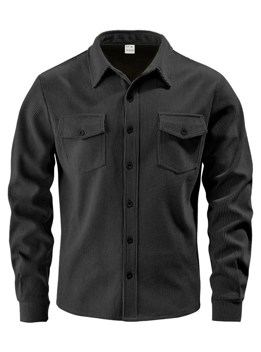 Herren nan Cordjacke im klassischen Arbeiterjacken-Schnitt mit Druckknöpfen und Brusttaschen EB