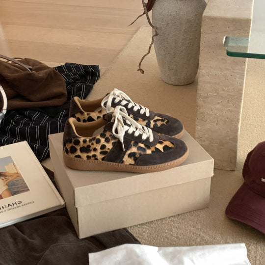 Damen modische Sneaker im zeitlosen Leo-Muster mit weichem Obermaterial EB