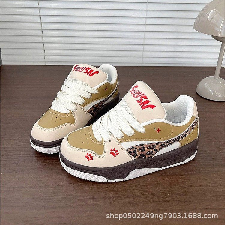 Damen Sportliche Sneakers mit trendigem Animal-Print und bequemer Innensohle EB