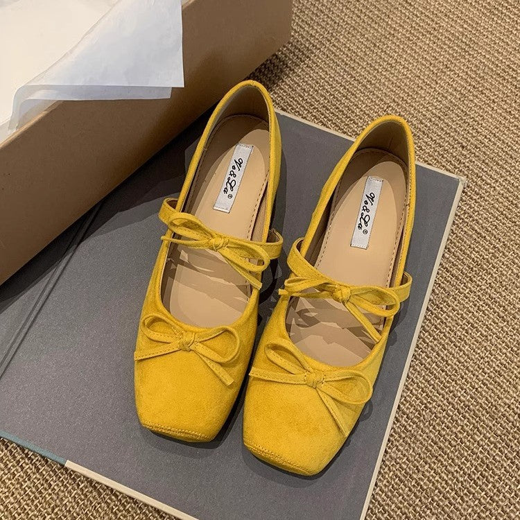 Damen elegante Ballerinas mit modischem Schleifenakzent und bequemer Sohle EB