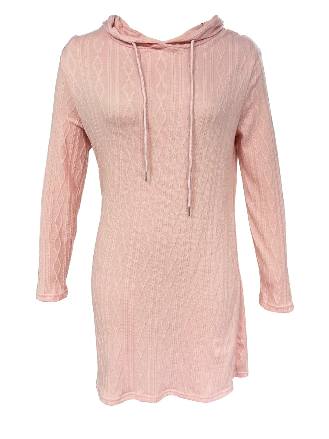 Damen Kapuzenkleid mit strukturiertem Strickmuster und lässigem Schnitt EB