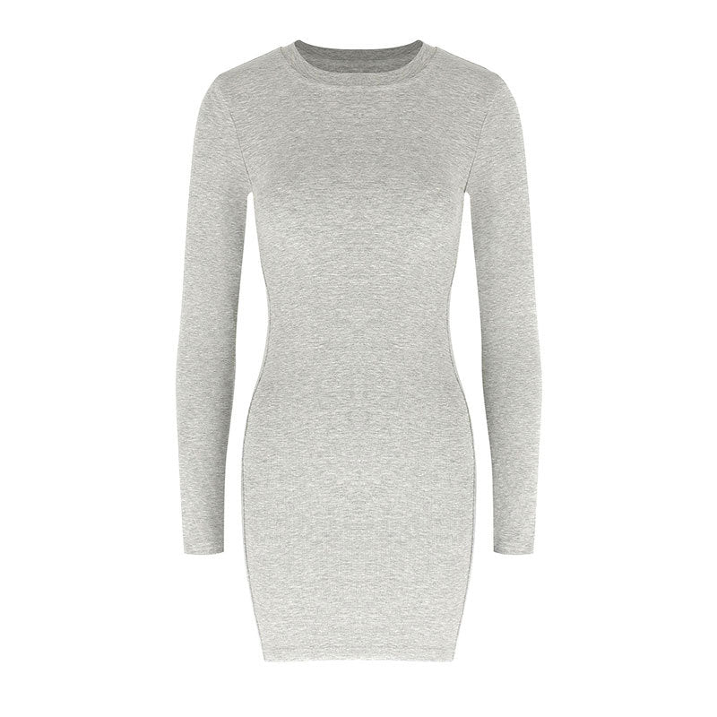Damen figurbetontes Langarmkleid aus hochwertigem Jersey EB