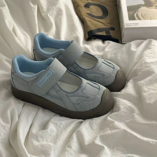 Damen Komfortable Sneakers mit praktischem Klettverschluss und atmungsaktiver Mesh-Oberfläche EB