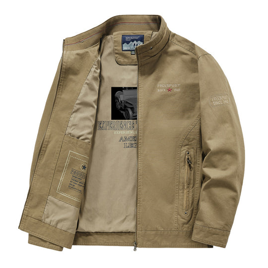 Herren Casual Kurzjacke im Harrington-Stil mit Stehkragen und Innentasche EB