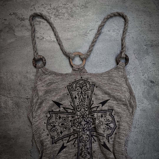 Damen Tanktop mit kreativem Kreuzdesign EB
