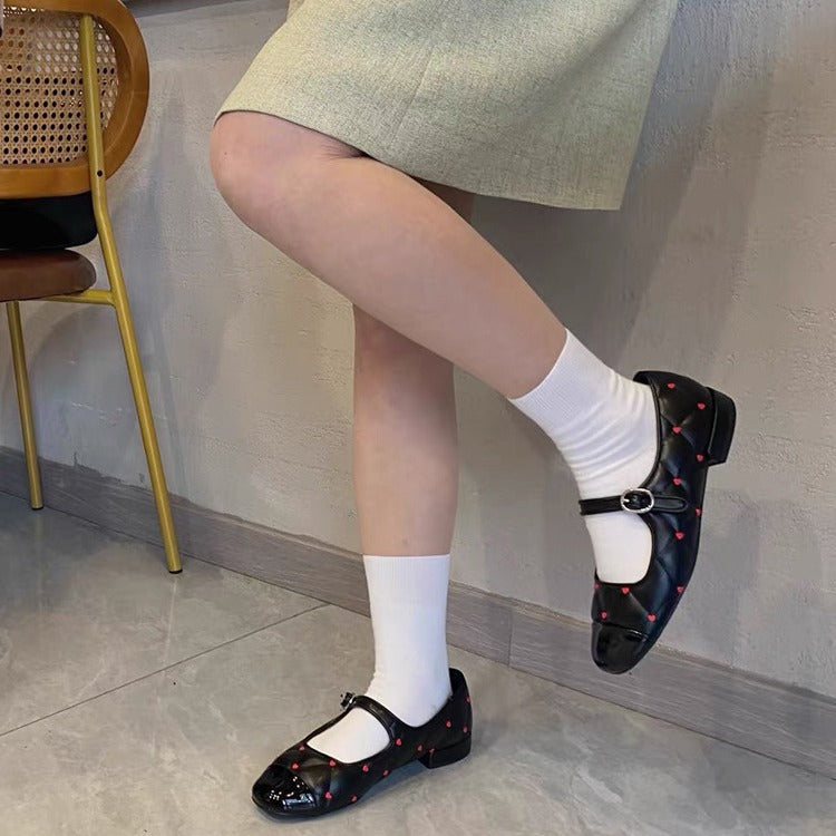 Damen Ballerinas mit dekorativem Herzdesign und patentierter Schuhspitze EB
