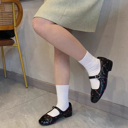 Damen Ballerinas mit dekorativem Herzdesign und patentierter Schuhspitze EB