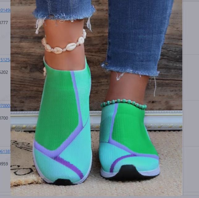Damen Slip-On Sneakers mit atmungsaktiver Strick-Oberfläche und rutschfester Sohle EB