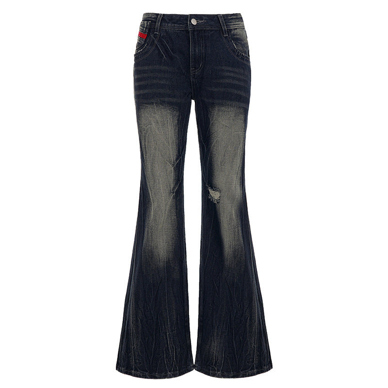Damen Flared Jeans mit modischem Used-Look EB