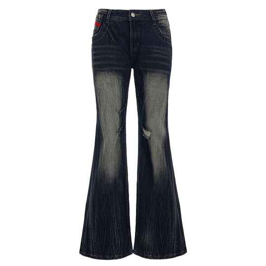 Damen Flared Jeans mit modischem Used-Look EB