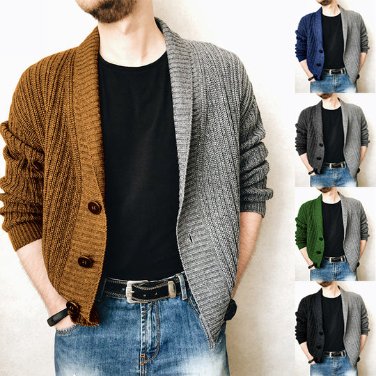 Herren Strickjacke mit strukturierter Oberfläche und modernen Knöpfen EB