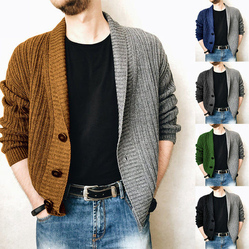 Herren Strickjacke mit strukturierter Oberfläche und modernen Knöpfen EB