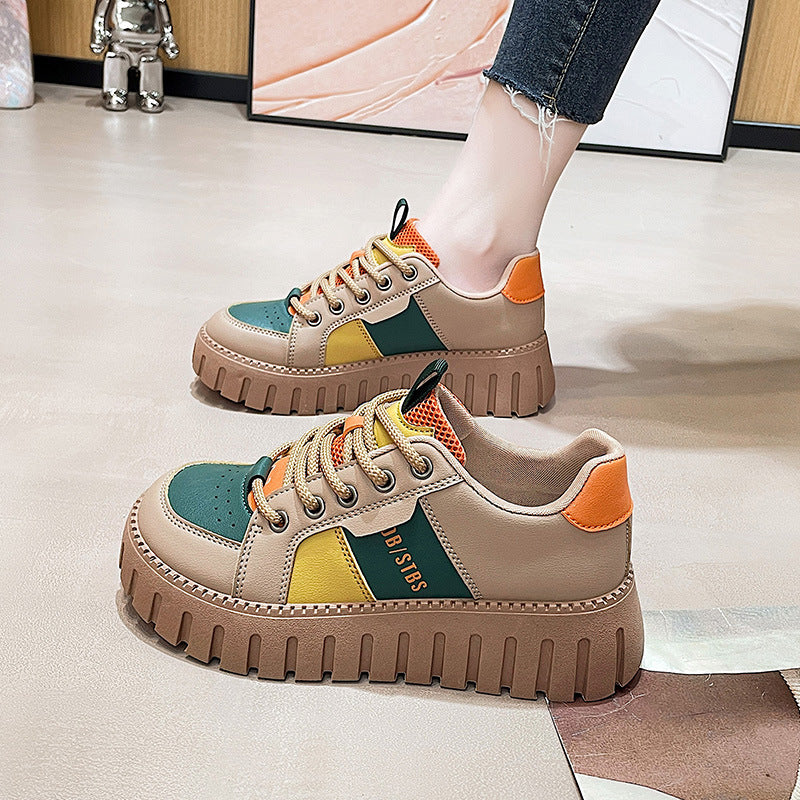 Damen modische Sneakers mit extrahohen Profilsohlen und atmungsaktivem Obermaterial EB