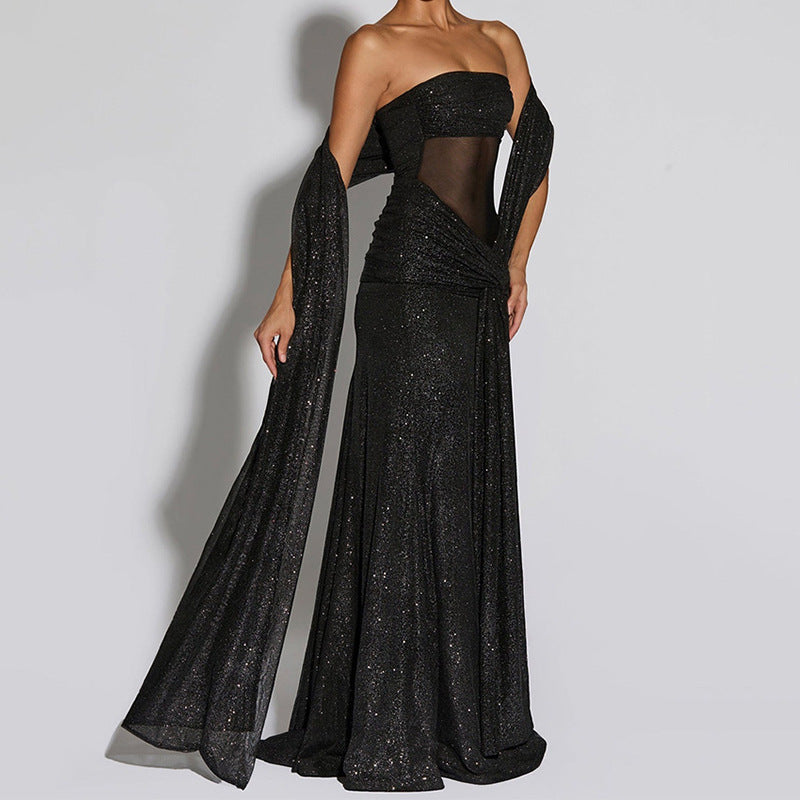 Damen Glamouröses Abendkleid mit Drapierungen EB