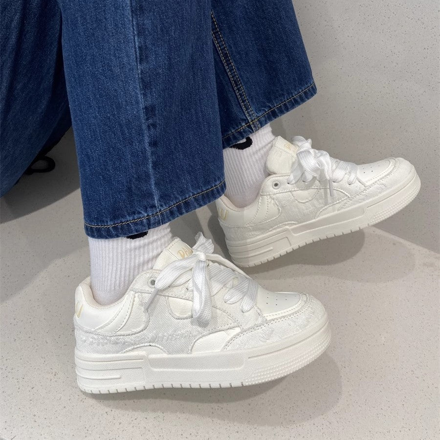 Damen Schnürsneakers mit trendigem, texturiertem Obermaterial von EB