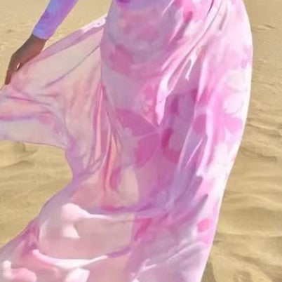 Damen Strandkleid mit Reißverschluss und langen Ärmeln EB