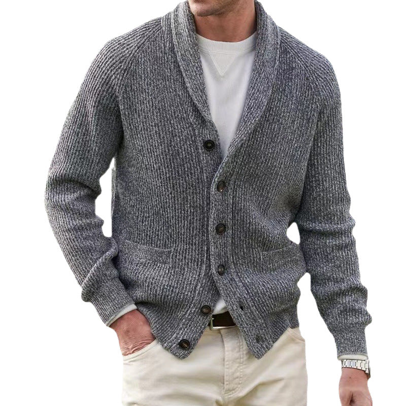 Herren Strickjacke mit trendigem Grobstrickmuster und praktischen Taschen EB