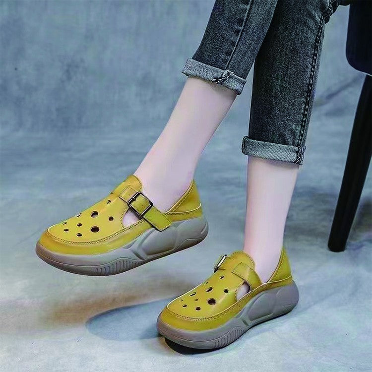 Damen Bequeme und modische Clogs mit verstellbarem Riemen und atmungsaktiver Sohle EB