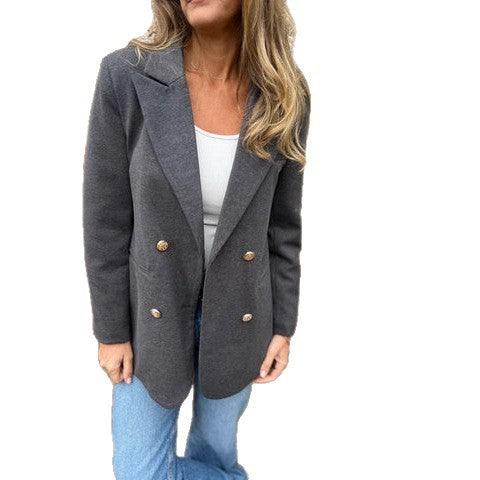 Damen eleganter und bequemer Blazer mit doppelter Knopfleiste EB