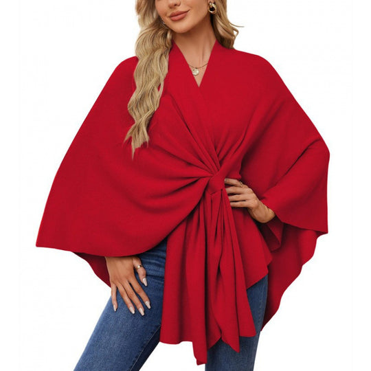 Damen modischer Wickelmantel mit trendigem Design EB