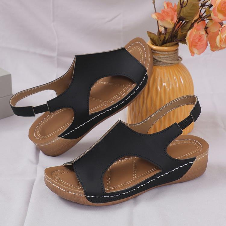 Damen Komfortable Zehentrenner-Sandalen mit elastischem Riemendesign EB