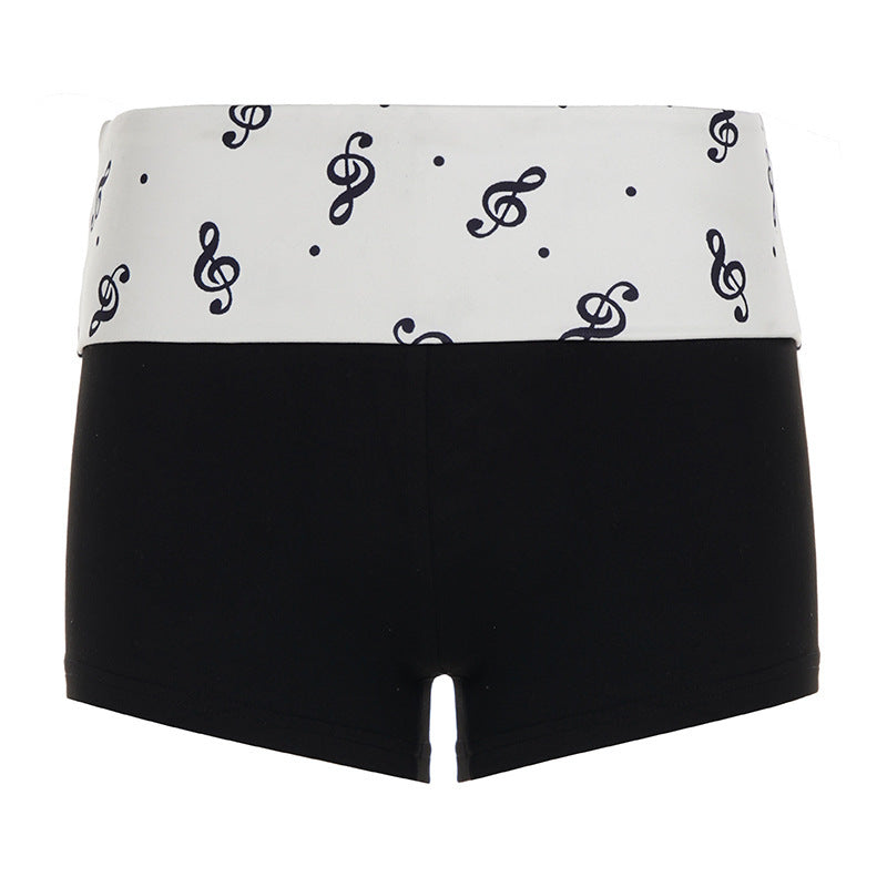 Damen Bade-Shorts mit verspieltem Notenmuster und bequemem Bund EB