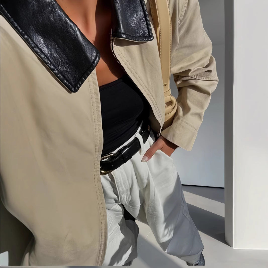 Damen Modische Übergangsjacke mit lässigem Schnitt und eleganten Details EB