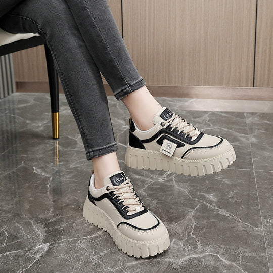 Damen modische Chunky Sneakers mit gepolstertem Futter und rutschfester Laufsohle EB