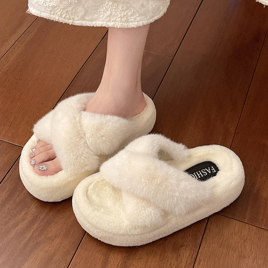 Damen Flauschige Hausschuhe mit weichem Flausche-Obermaterial EB