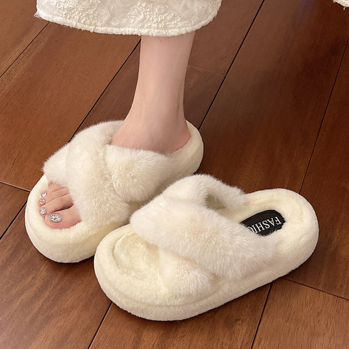 Damen Flauschige Hausschuhe mit weichem Flausche-Obermaterial EB