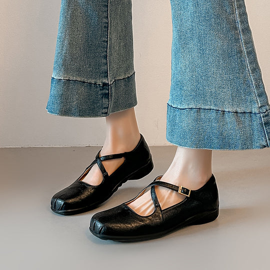 Damen Komfortable Mary Jane Schuhe mit modischen Riemen EB