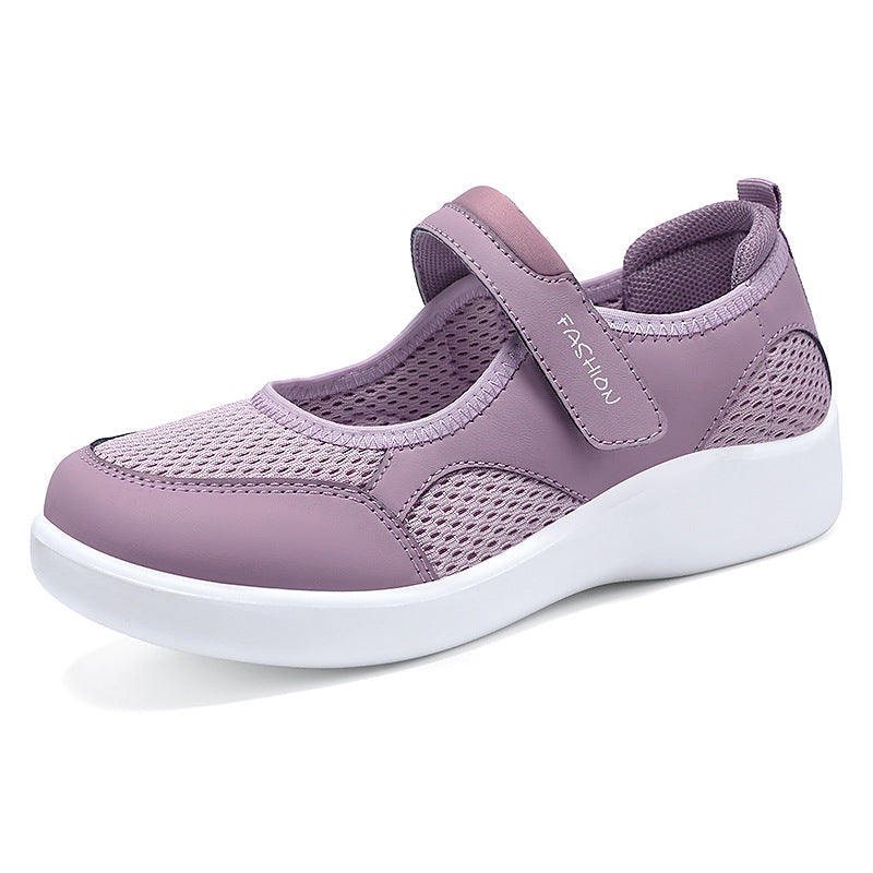 Damen Komfortable Slip-On Freizeitschuhe mit verstellbarem Klettverschluss EB