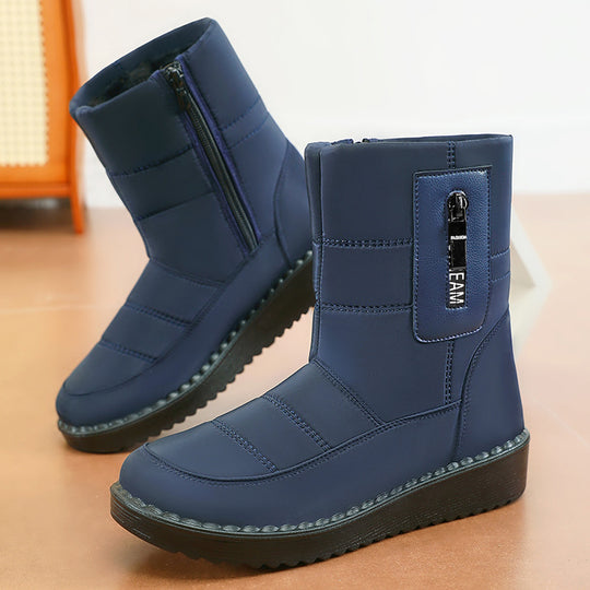 Damen Gefütterte Winterstiefel mit rutschfester Sohle und modischem Reißverschluss EB