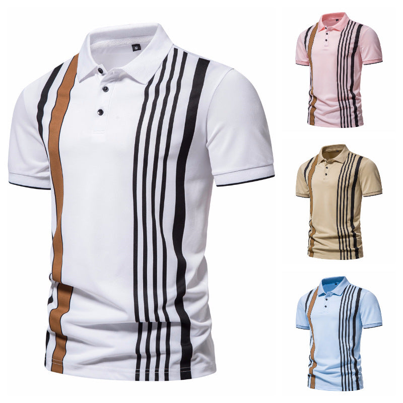 Herren Poloshirt mit modernen Streifen und atmungsaktiven Eigenschaften EB