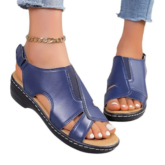 Damen Offene Riemensandalen mit ergonomischer Fußbettung und flexiblem Design EB