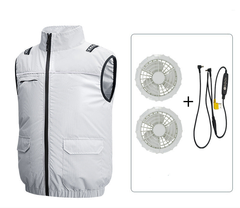 Unisex nan leichte kühlende Arbeitsweste mit integrierten Ventilatoren und externem Akku EB