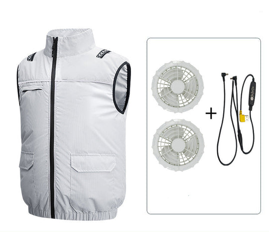 Unisex nan leichte kühlende Arbeitsweste mit integrierten Ventilatoren und externem Akku EB