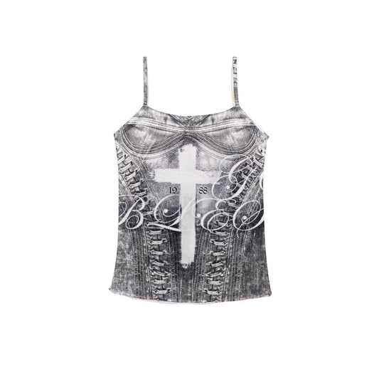 Damen Camisole-Top mit grafischem Druck und verführerischem Schnitt EB