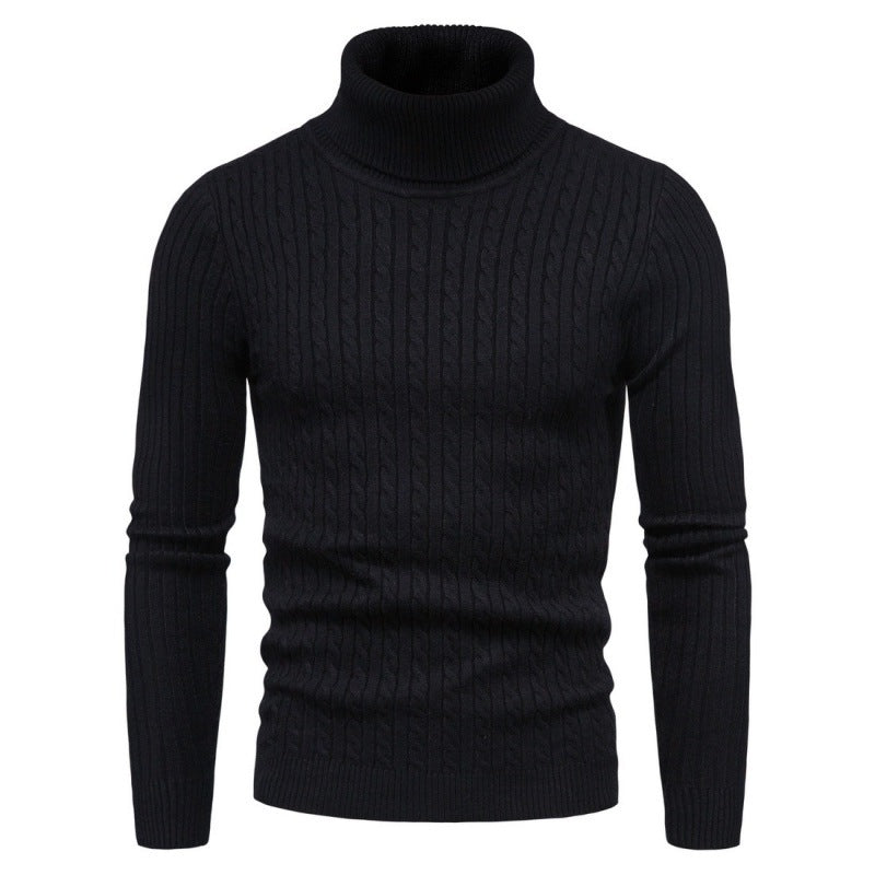 Herren Rollkragenpullover mit Zopfmuster EB