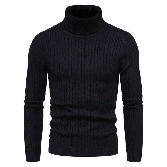Herren Rollkragenpullover mit Zopfmuster EB